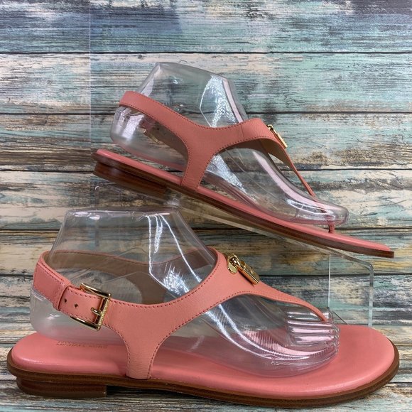 MICHAEL Michael Kors Shoes - MICHAEL Michael Kors Mira Womens Size 10M Peach Leather Thong Sandal